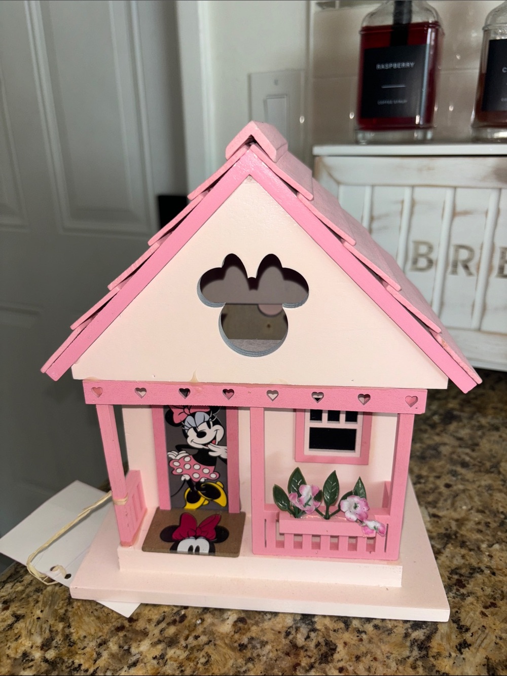 Disney Pink Minnie Mouse Wooden Birdhouse